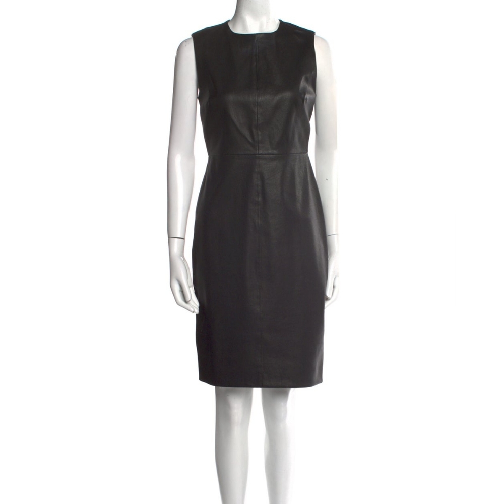 Saks Fifth Ave Leather Sheath Dress